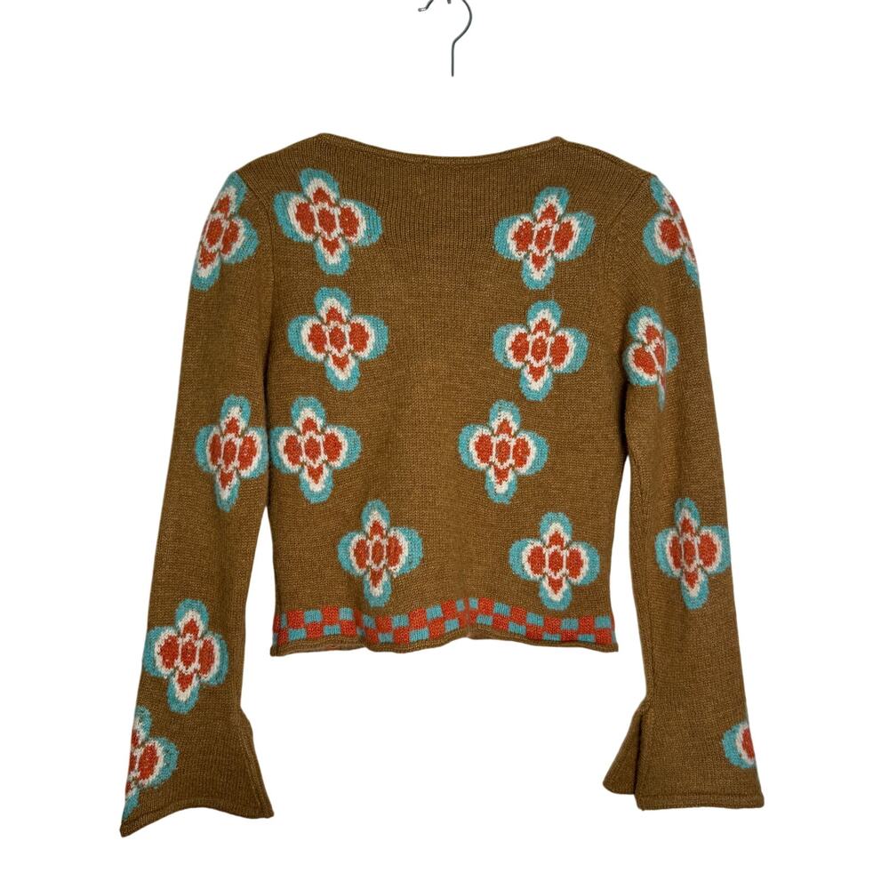 Tach Sweater Women's Large Cropped Cottagecore Fl… - image 2